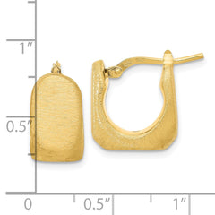 Sterling Silver Gold-Plated Brushed and Hollow Hoop Earrings