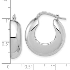 Rhodium-plated Sterling Silver Polished Hoop Earrings