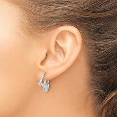 Sterling Silver Polished Dolphin Hoop Earrings