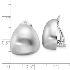 Rhodium-plated Sterling Silver Brushed Non-pierced Earrings