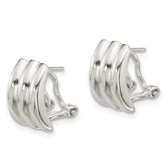 Sterling Silver Polished Omega Back Earrings