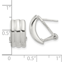 Sterling Silver Polished Omega Back Earrings