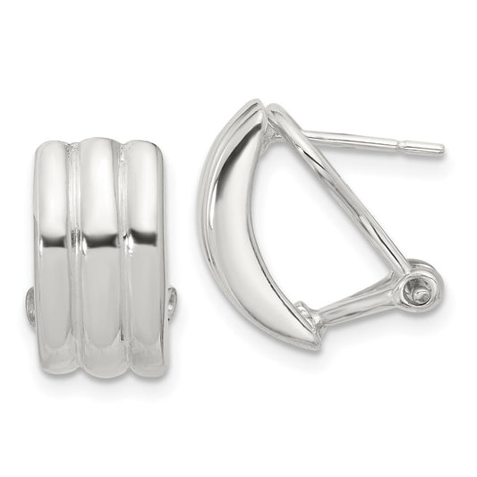 Sterling Silver Polished Omega Back Earrings
