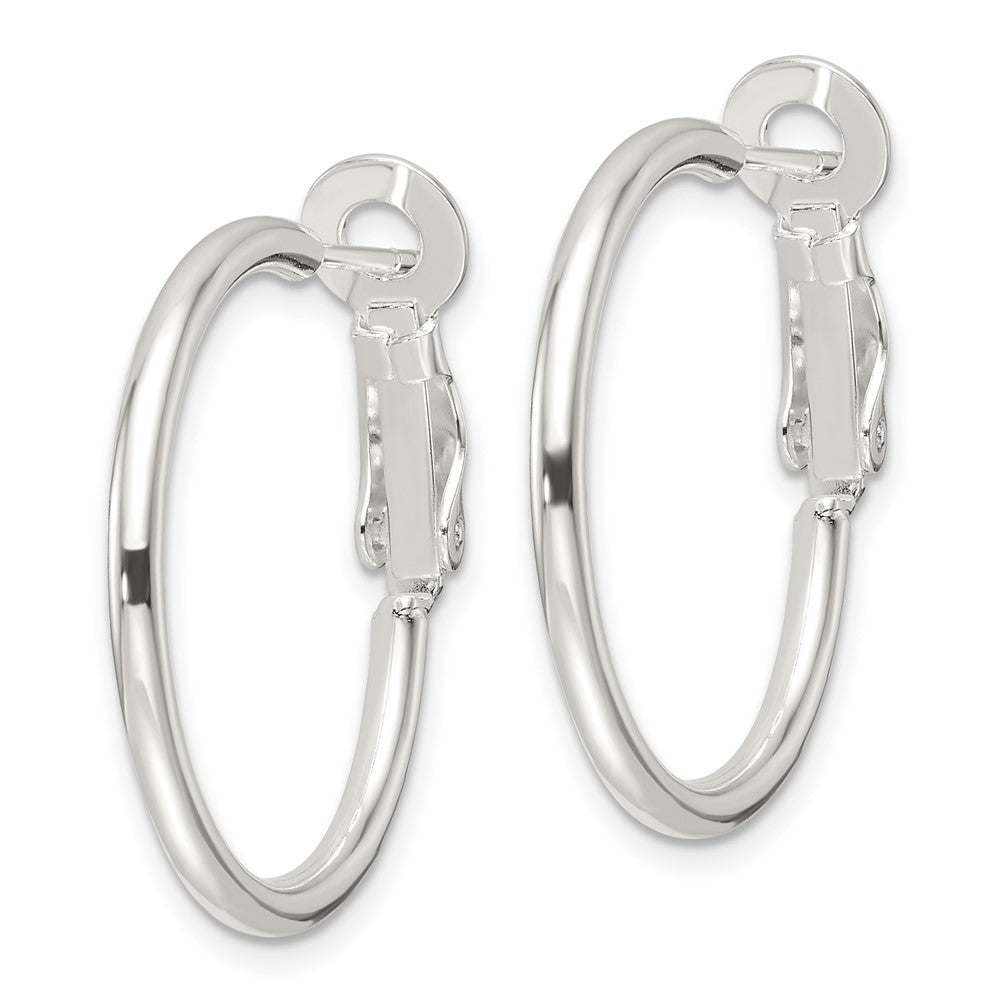 Sterling Silver Polished 2mm Round Hoop Earrings
