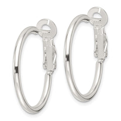 Sterling Silver Polished 2mm Round Hoop Earrings