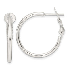 Sterling Silver Polished 2mm Round Hoop Earrings