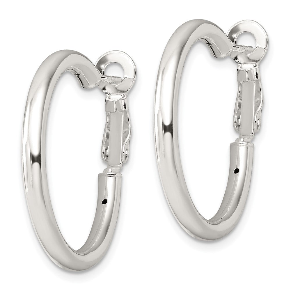 Sterling Silver Polished 3.25mm Round Hoop Earrings