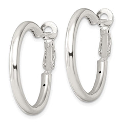 Sterling Silver Polished 3.25mm Round Hoop Earrings