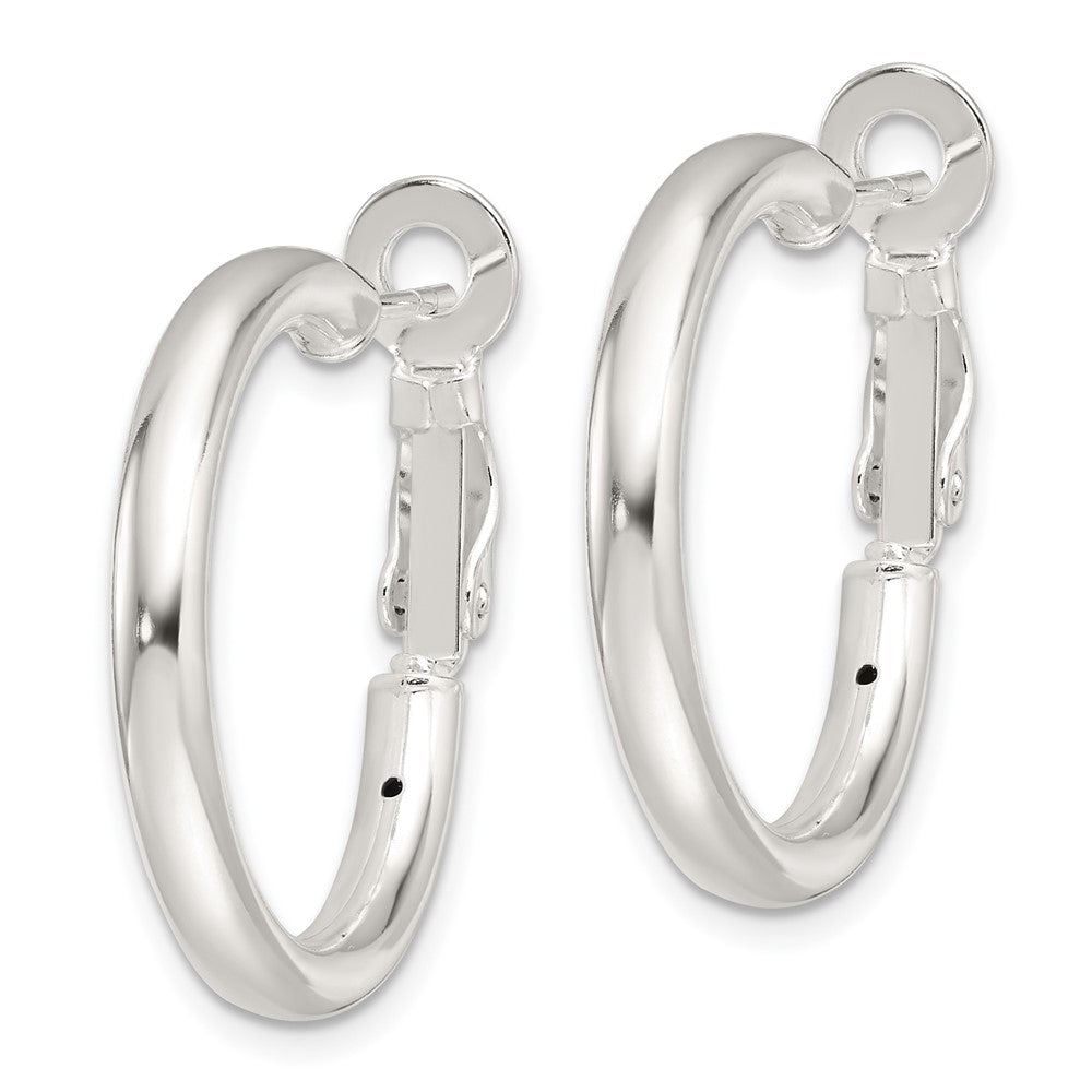 Sterling Silver Polished 3.25mm Round Hoop Earrings