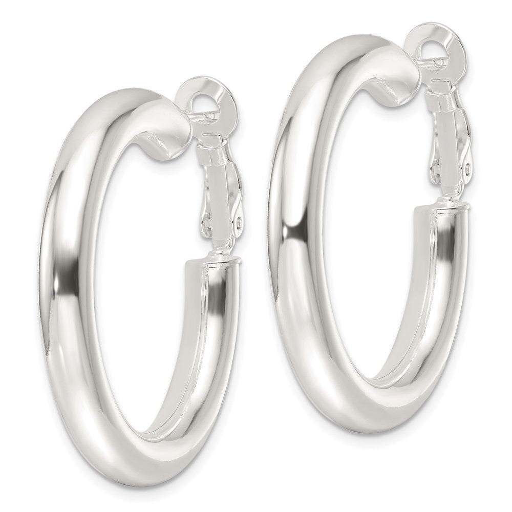 Sterling Silver Polished 5mm Round Hoop Earrings