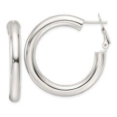 Sterling Silver Polished 5mm Round Hoop Earrings