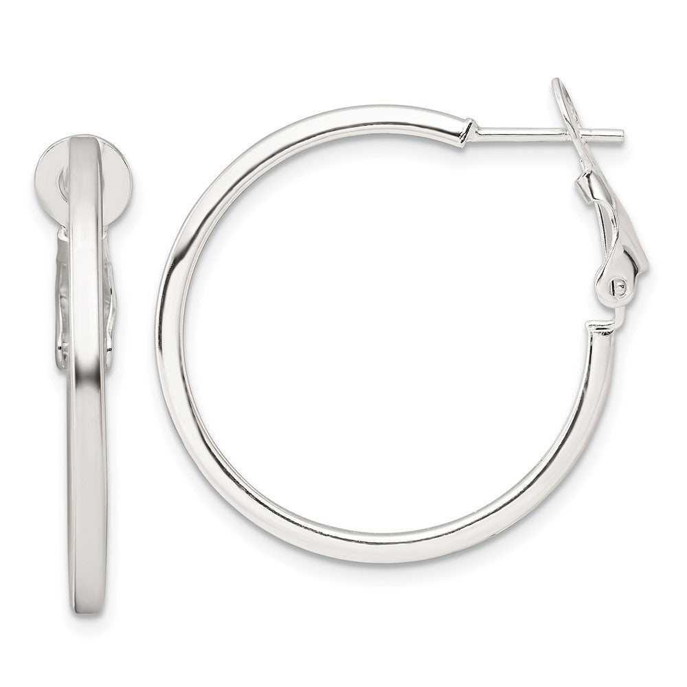 Sterling Silver Polished 2mm Square Tube Round Hoop Earrings