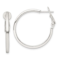 Sterling Silver Polished 2mm Square Tube Round Hoop Earrings