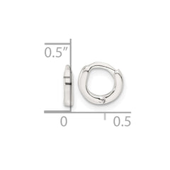 Sterling Silver Polished 8.2x1.6mm Round Hinged Hoop Earrings