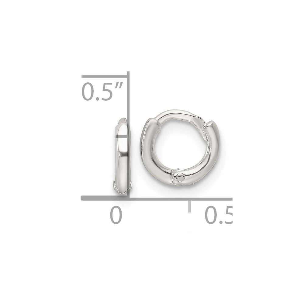 Sterling Silver Polished Hinged Hoop Earrings