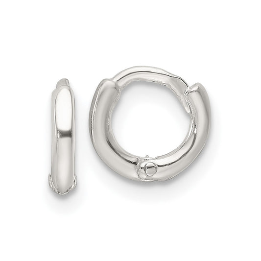 Sterling Silver Polished Hinged Hoop Earrings