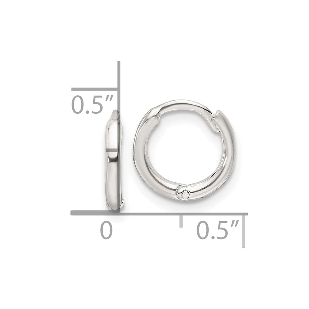 Sterling Silver Polished Hinged Hoop Earrings