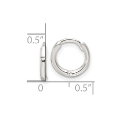 Sterling Silver Polished Hinged Hoop Earrings