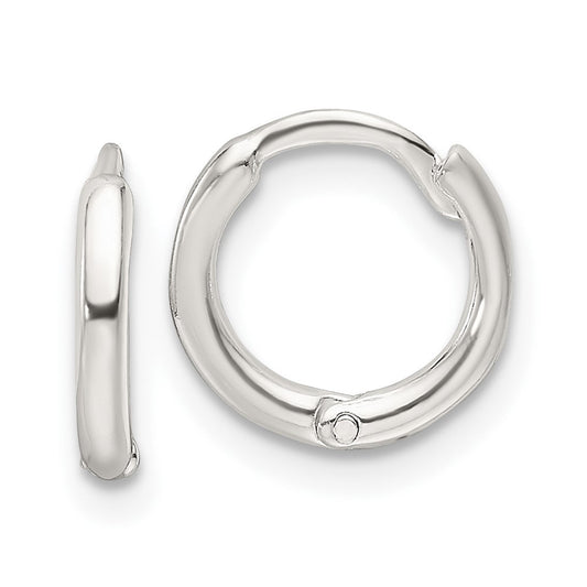 Sterling Silver Polished Hinged Hoop Earrings