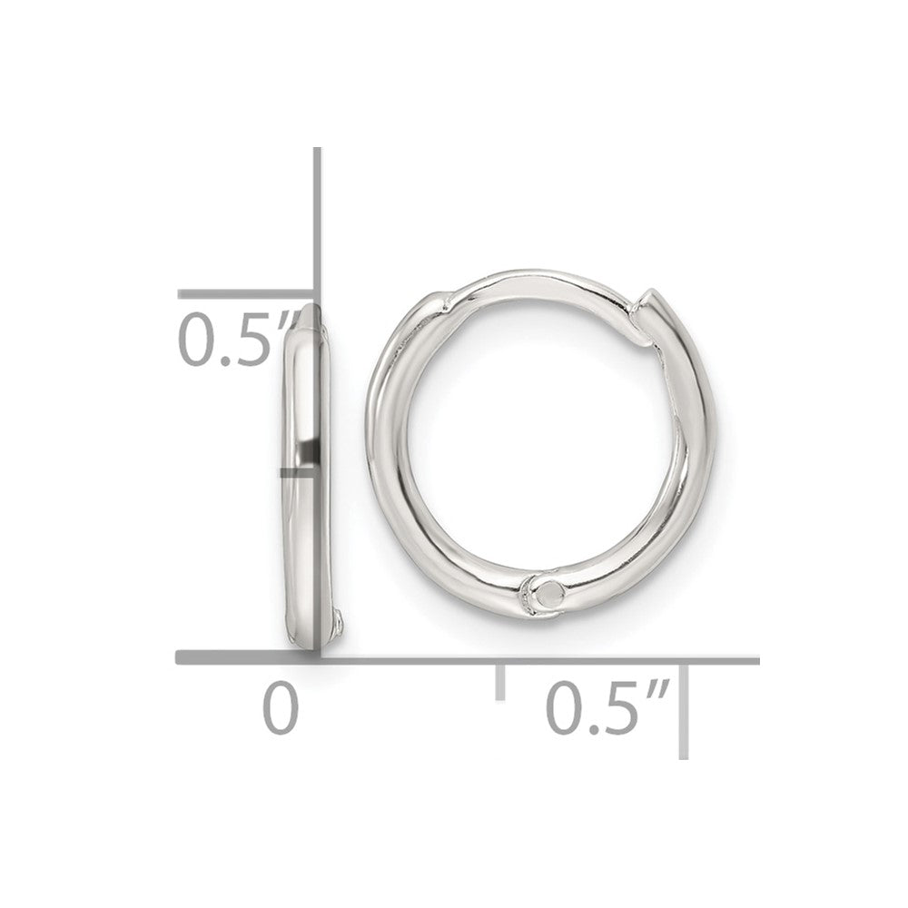 Sterling Silver Polished Hinged Hoop Earrings