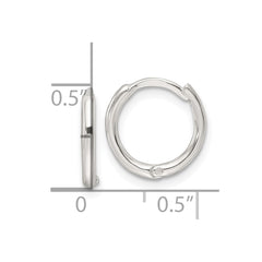 Sterling Silver Polished Hinged Hoop Earrings