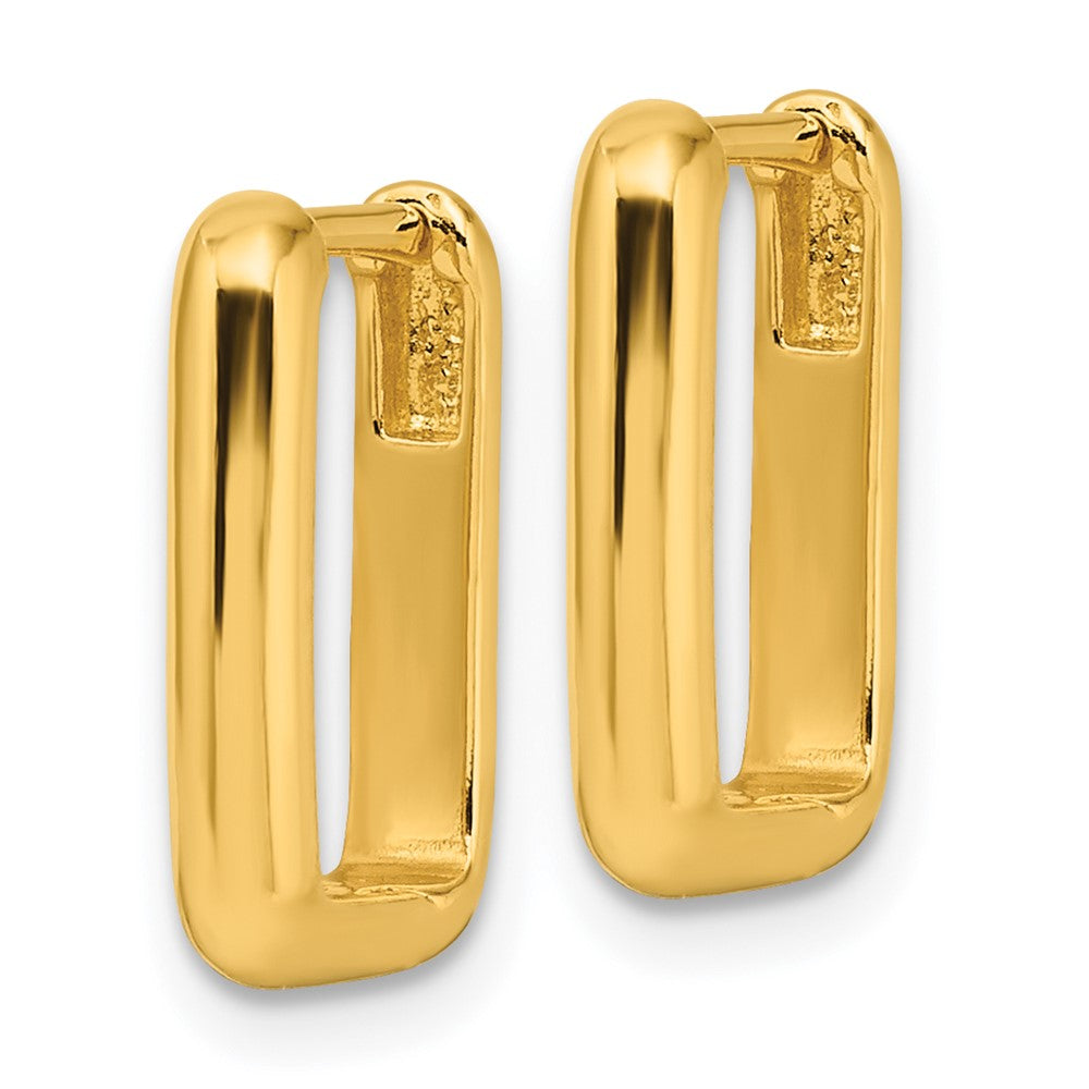 Yellow Gold-plated Sterling Silver Polished Rectangle Hoop Earrings