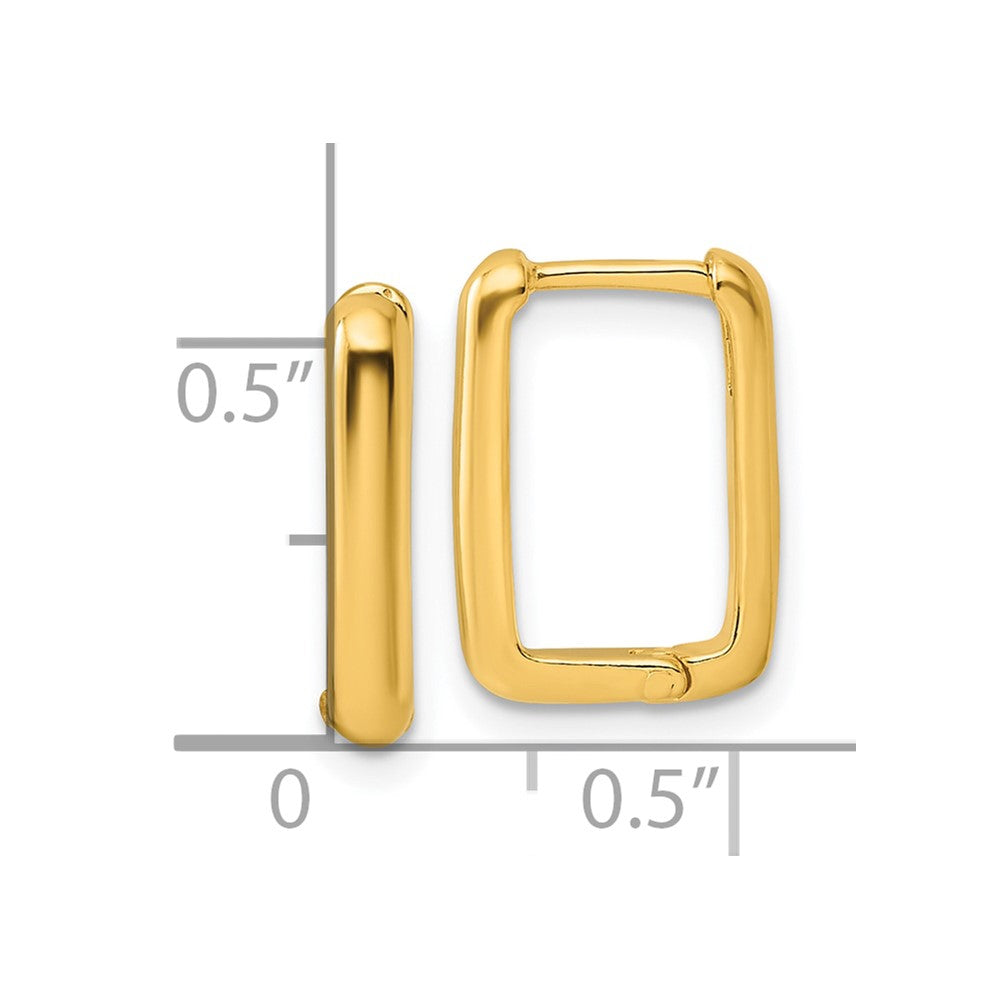 Yellow Gold-plated Sterling Silver Polished Rectangle Hoop Earrings