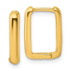 Yellow Gold-plated Sterling Silver Polished Rectangle Hoop Earrings