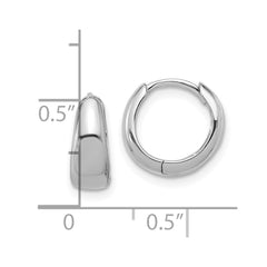 Rhodium-plated Sterling Silver 12x5mm Huggie Hoop Earrings
