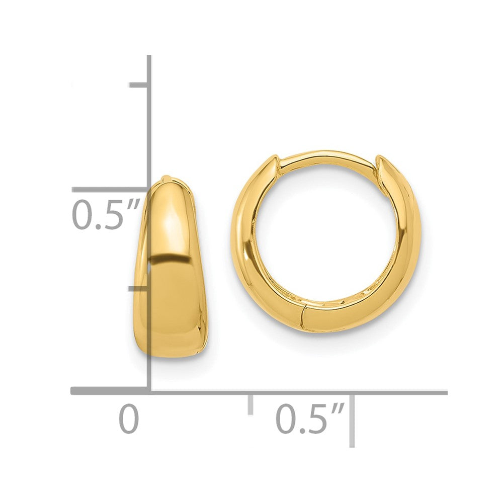 Yellow Gold-plated Sterling Silver 12x5mm Huggie Hoop Earrings