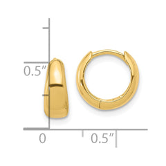 Yellow Gold-plated Sterling Silver 12x5mm Huggie Hoop Earrings