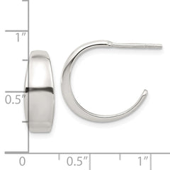 Sterling Silver Polished C-Shape Concave Post Earrings