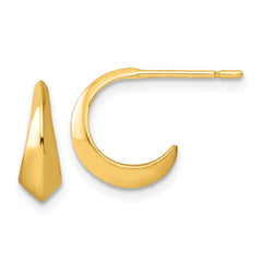 Yellow Gold-plated Sterling Silver Polished J-Hoop Post Earrings