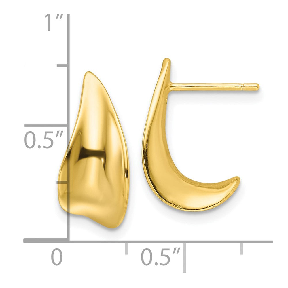 Yellow Gold-plated Sterling Silver Polished Fancy J Hoop Earrings