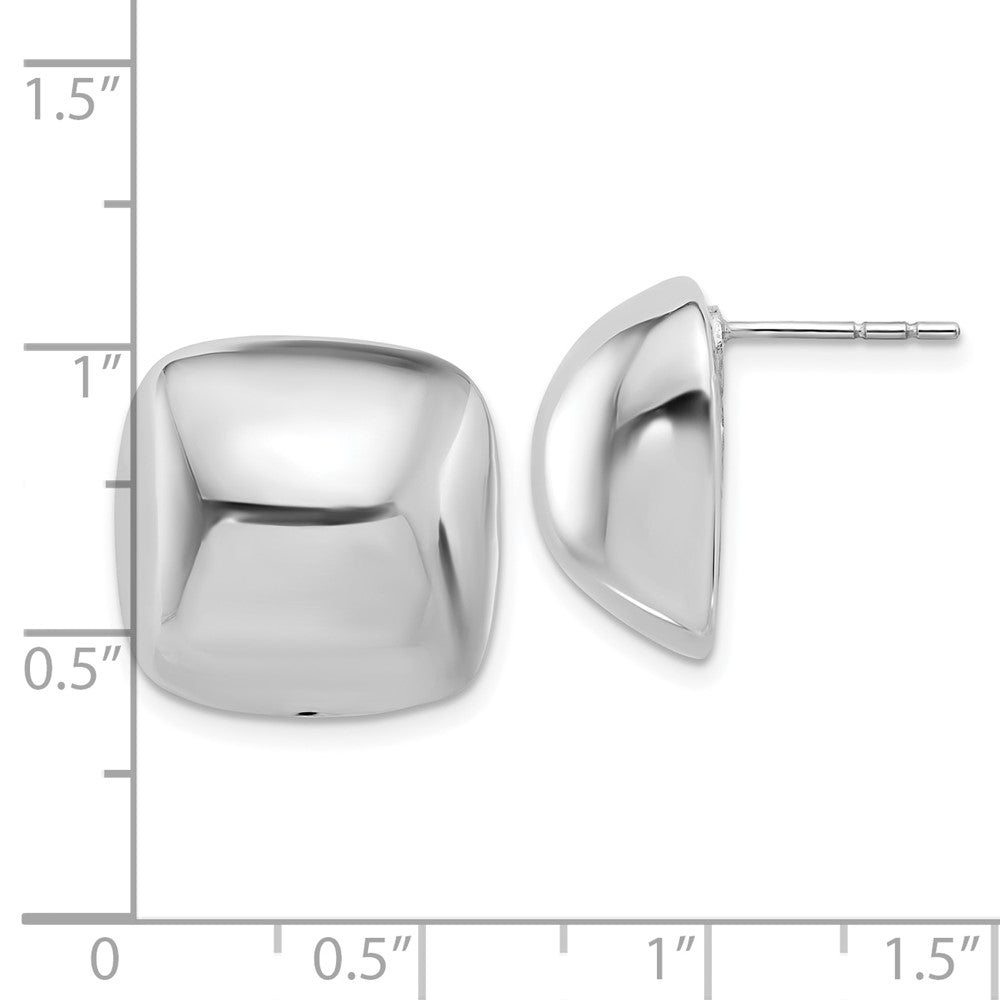 Rhodium-plated Sterling Silver Polished Square Post Earrings