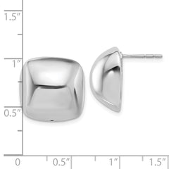 Rhodium-plated Sterling Silver Polished Square Post Earrings