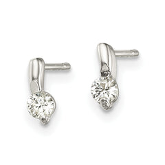 Sterling Silver Polished CZ Post Earrings