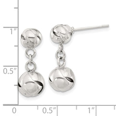 Sterling Silver Polished Knot Dangle Post Earrings
