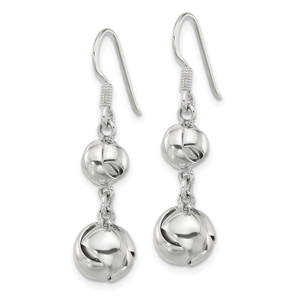 Sterling Silver Polished Knot Dangle Shepherd Hook Earrings