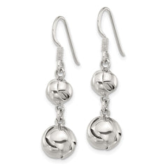 Sterling Silver Polished Knot Dangle Shepherd Hook Earrings