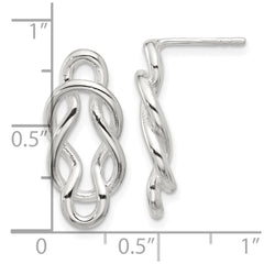 Sterling Silver Polished Double Fancy Knot Post Earrings