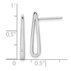 Sterling Silver Polished CZ Teardrop Post Earrings