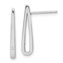 Sterling Silver Polished CZ Teardrop Post Earrings