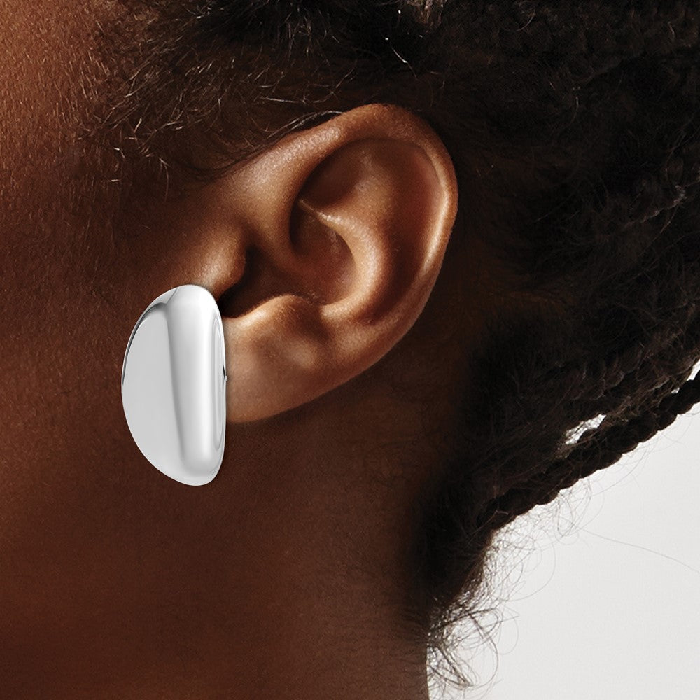 Sterling Silver Polished Concaved Disc Post Earrings