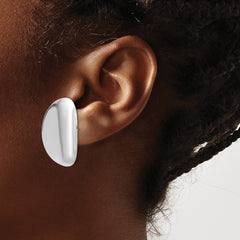 Sterling Silver Polished Concaved Disc Post Earrings