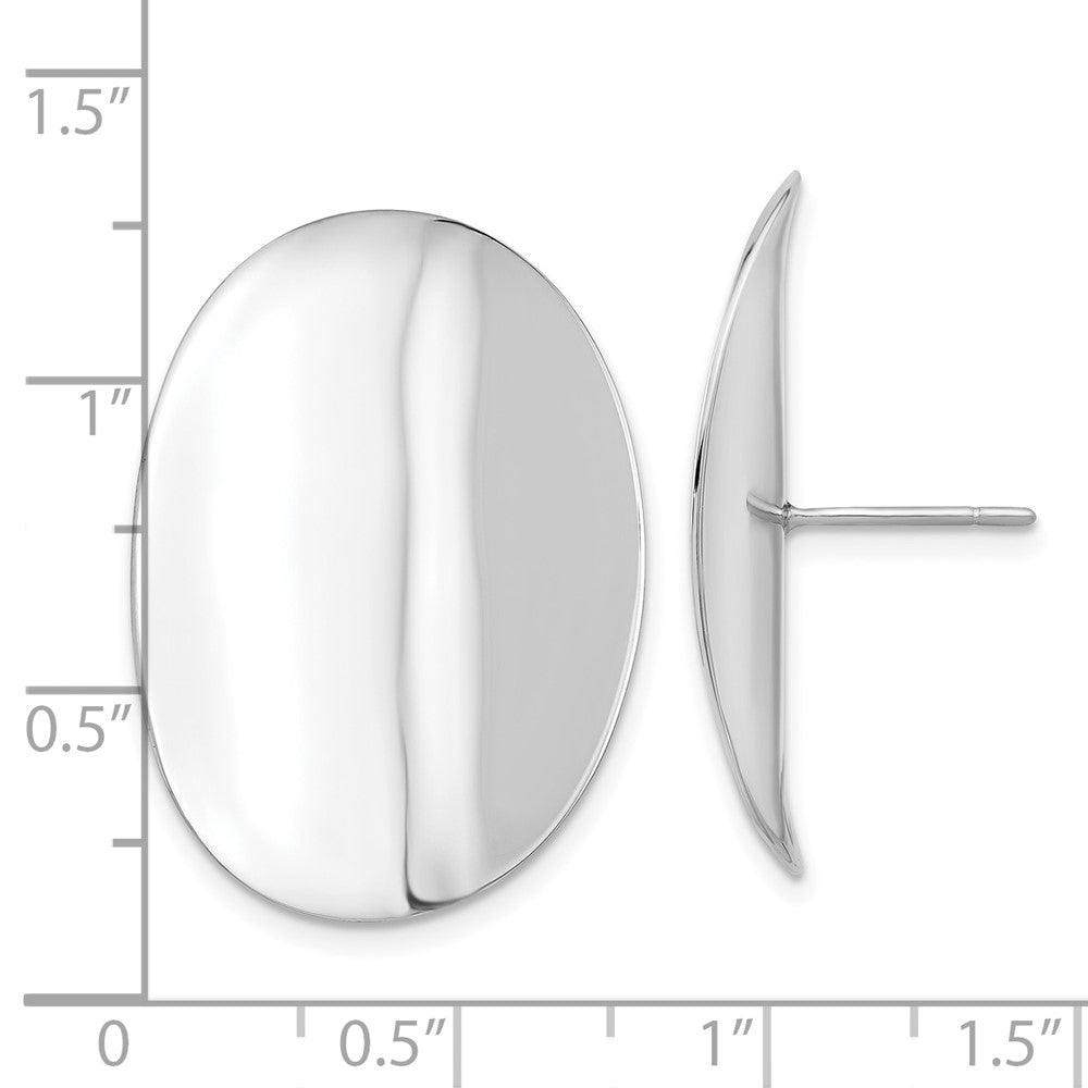 Sterling Silver Polished Concaved Disc Post Earrings