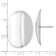 Sterling Silver Polished Concaved Disc Post Earrings