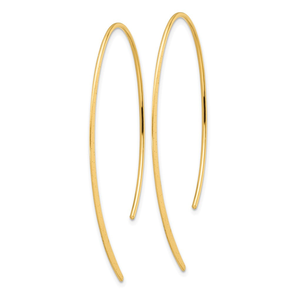 Sterling Silver Gold-plated Brushed and Lasered Threader Earrings