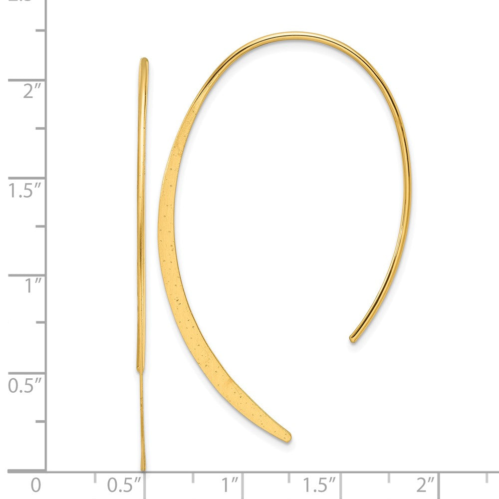 Sterling Silver Gold-plated Brushed and Lasered Threader Earrings