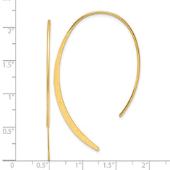 Sterling Silver Gold-plated Brushed and Lasered Threader Earrings